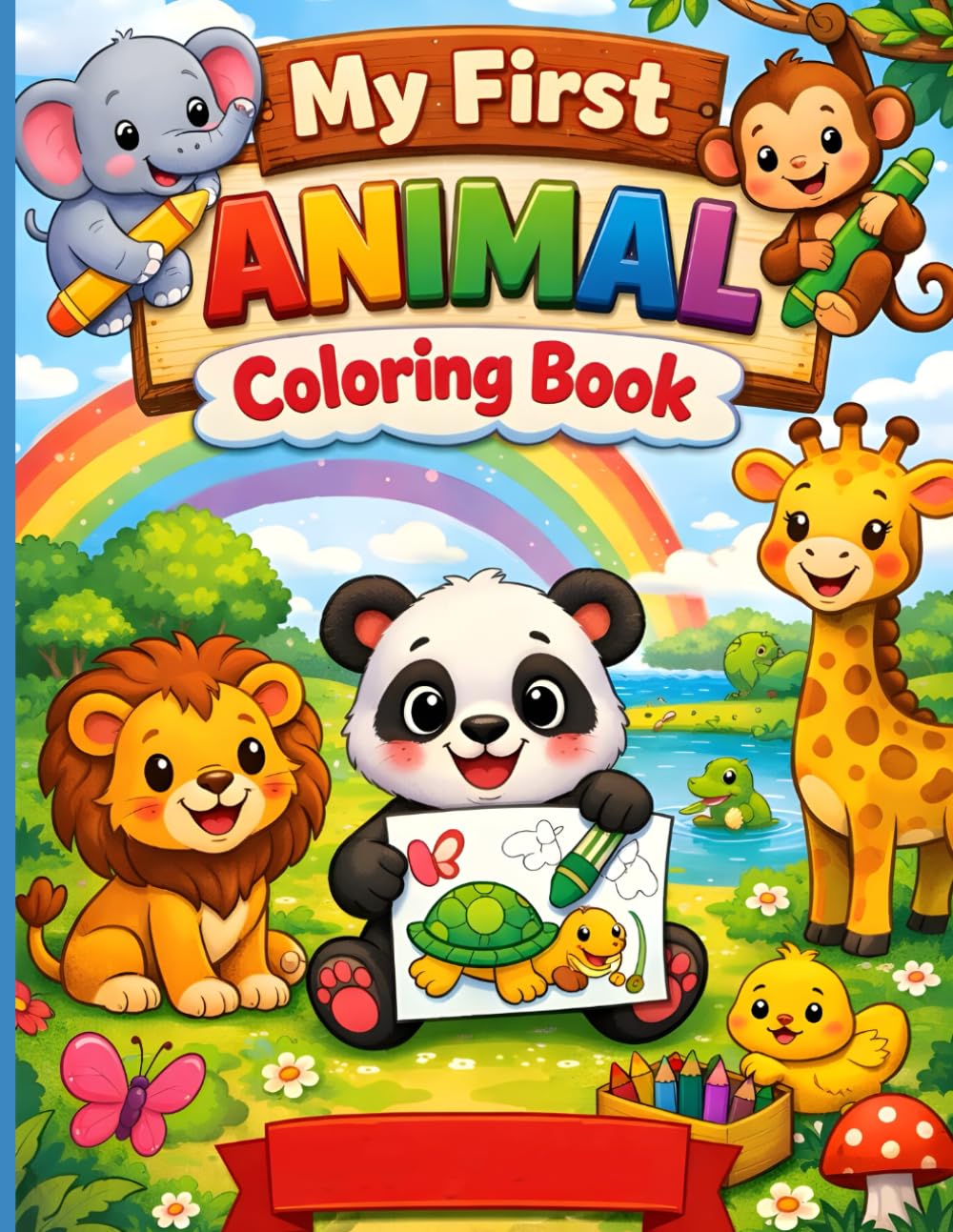 My First Animal Coloring Book for Toddlers: Jungle and Farm Animals Coloring Book for Children