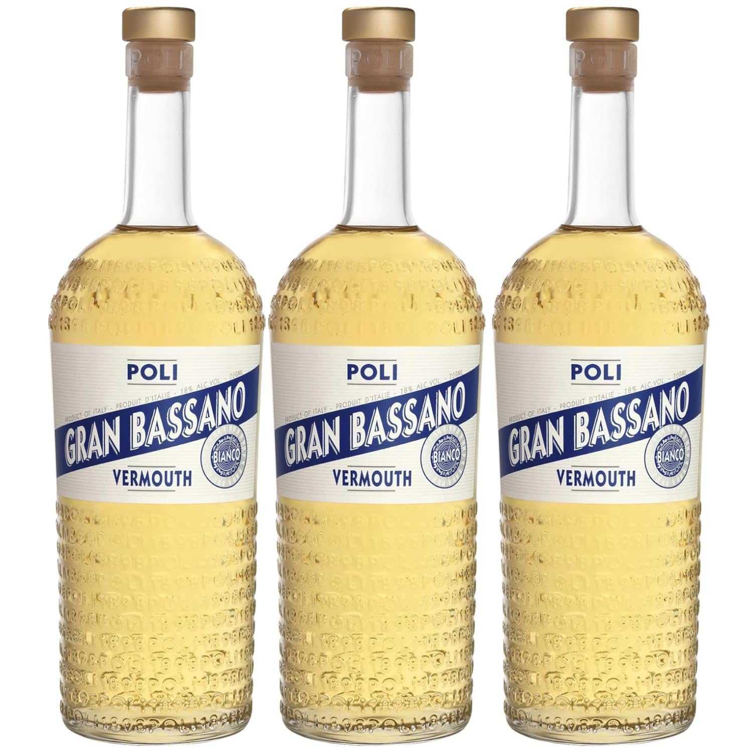 Jacopo Poli Gran Bassano Bianco Vermouth Wermut Weiss Italien inkl. FeinWert E-Book (3 x 0,7l)