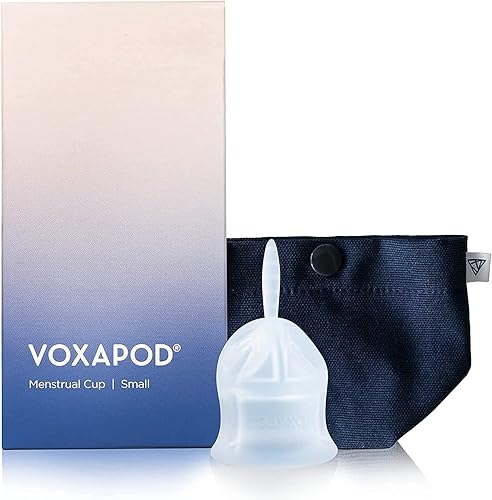 VOXAPOD - Copa menstrual de tamaño pequeño con funda, se puede usar durante 12 horas, copa activa #1, fácil de quitar, más cómoda, a prueba de