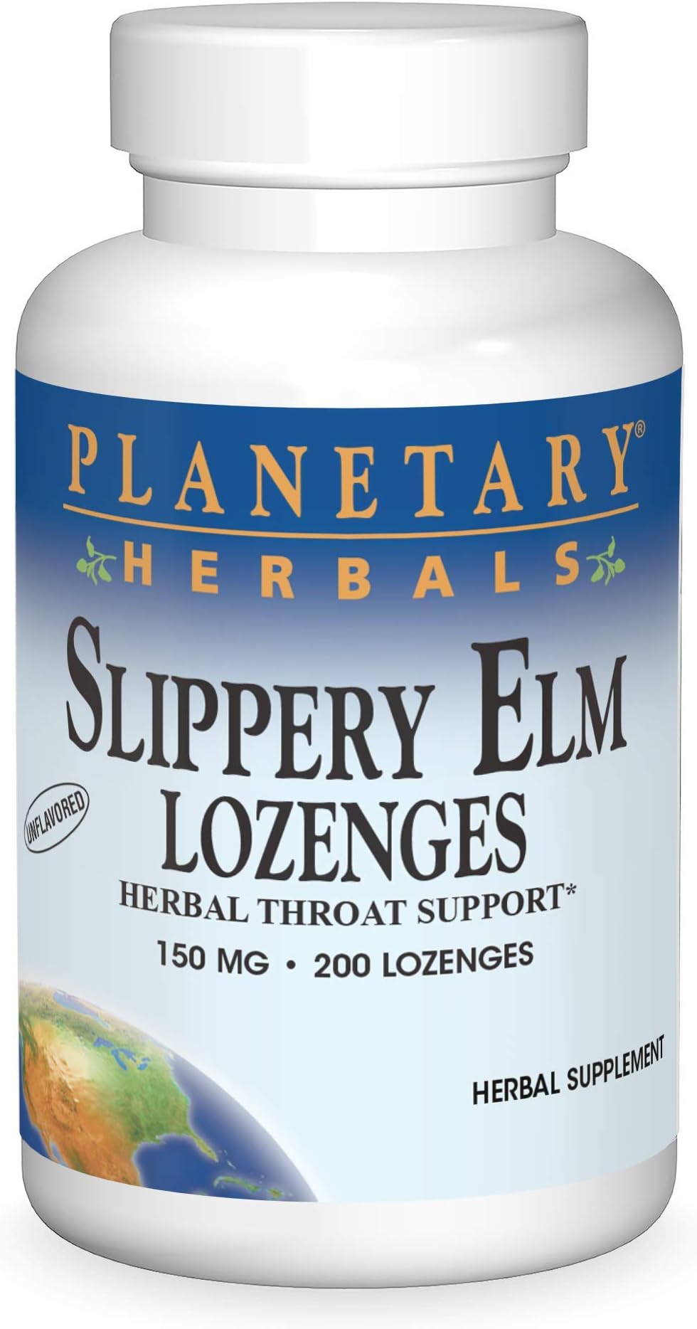 Planetary Herbals Slippery Elm Lozenges Unflavored Tabs 200