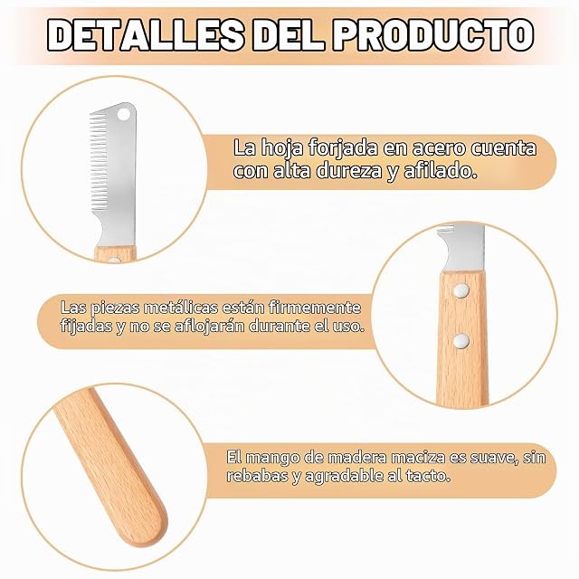 Foto 3 de 6 de 2PCS Cuchillo de Perro Pelando, 17cm, Cuchillo para Cuidado de la Estructura