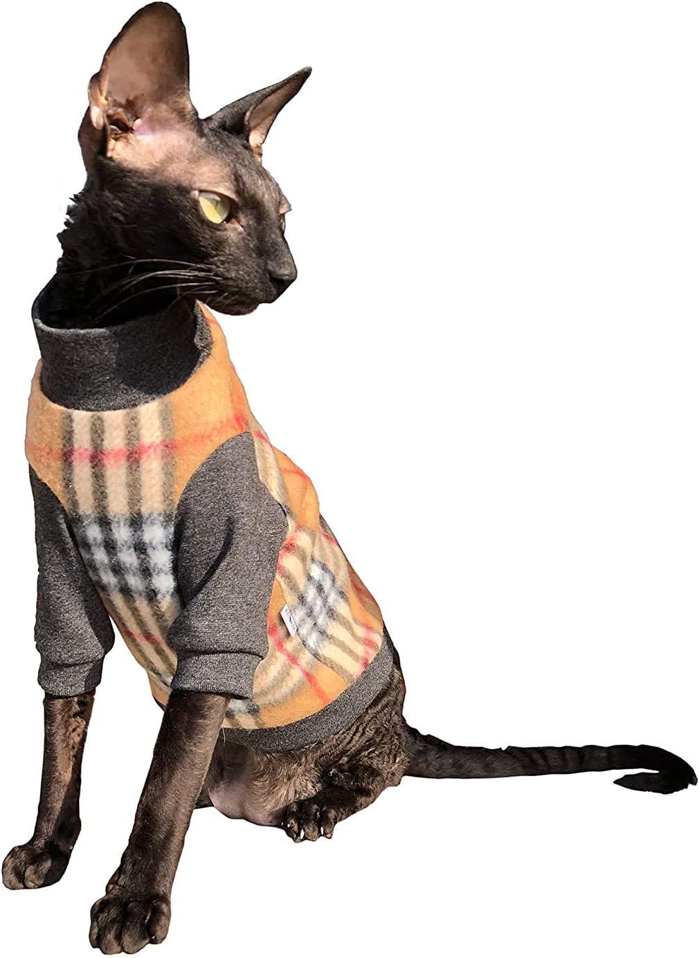 Kotomoda Cat's Turtleneck brown cage(XS)