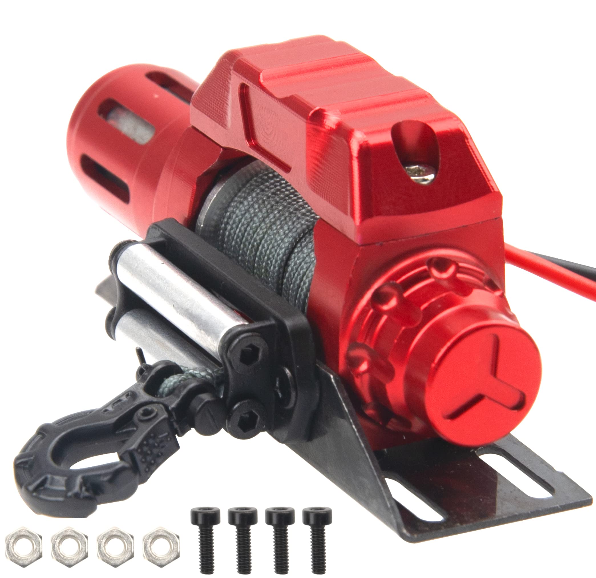 RC Car Winch Simulation Winch w/Steel Wire Compatible with Traxxas TRX4 Axial SCX10 90046 D90 Redcat Gen8 HSP 1/10 RC Crawler Car