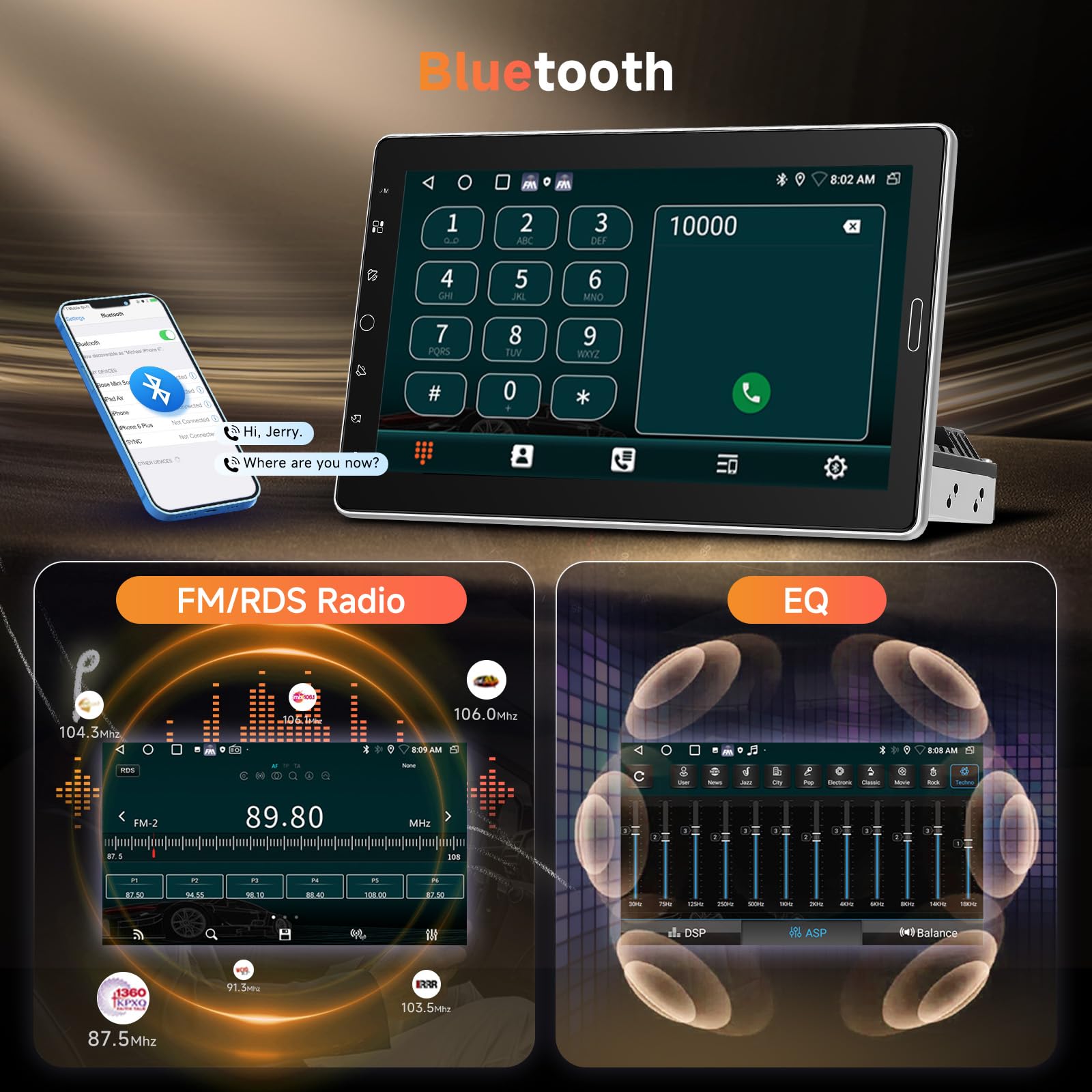 Hodozzy 1DIN 10.1インチ 回転式 Android カーナビ Amazon.co.jp: 2G+64G 10.1インチ Android 1DIN 回転式縦型タッチ