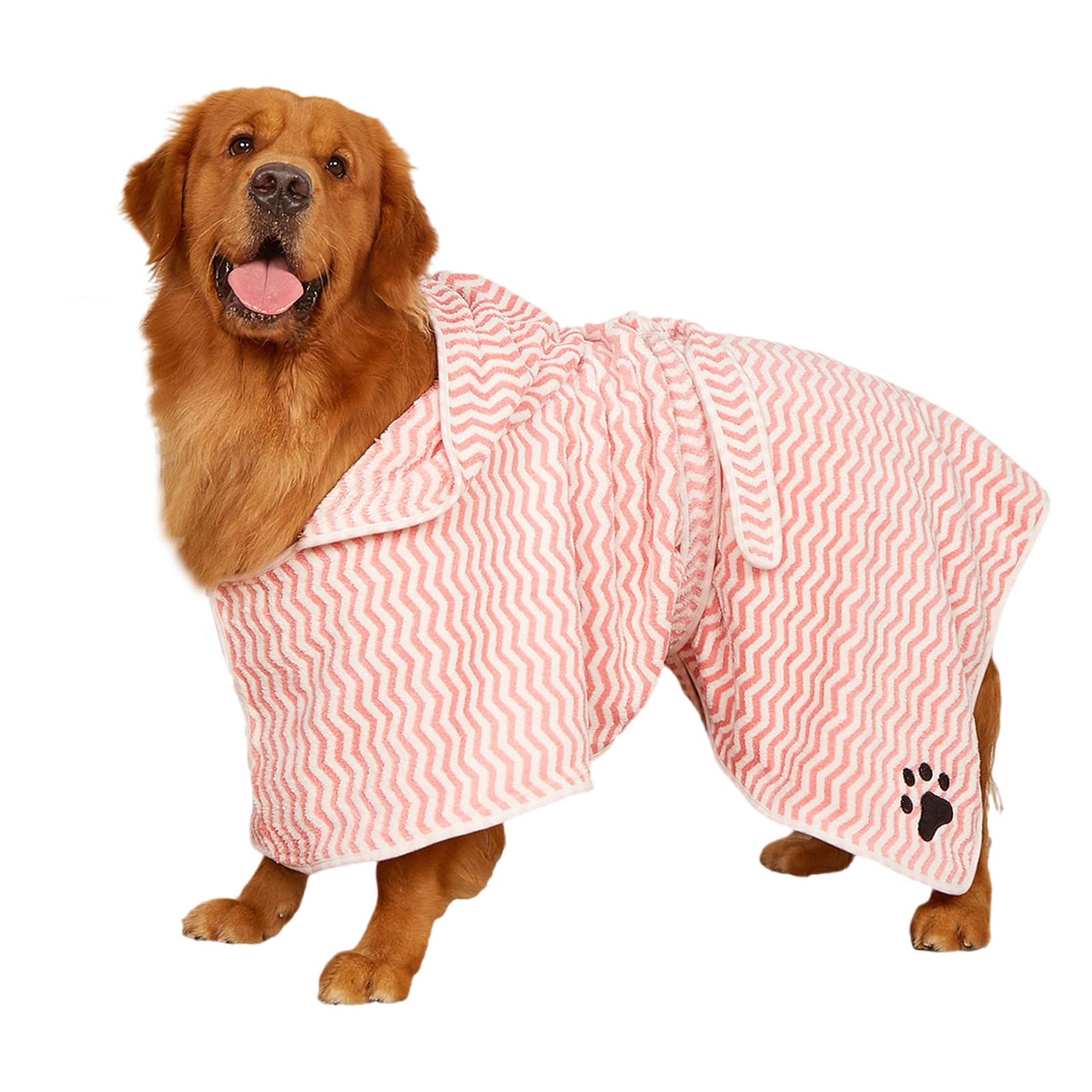 SzybkoschnąCy Szlafrok Dla ZwierząT Domowych Bardzo ChłOnny Z Regulowaną Magiczną Naklejką Pasek Na Brzuch CiepłE Szaty Dla Psa I Kota,Pink,XL