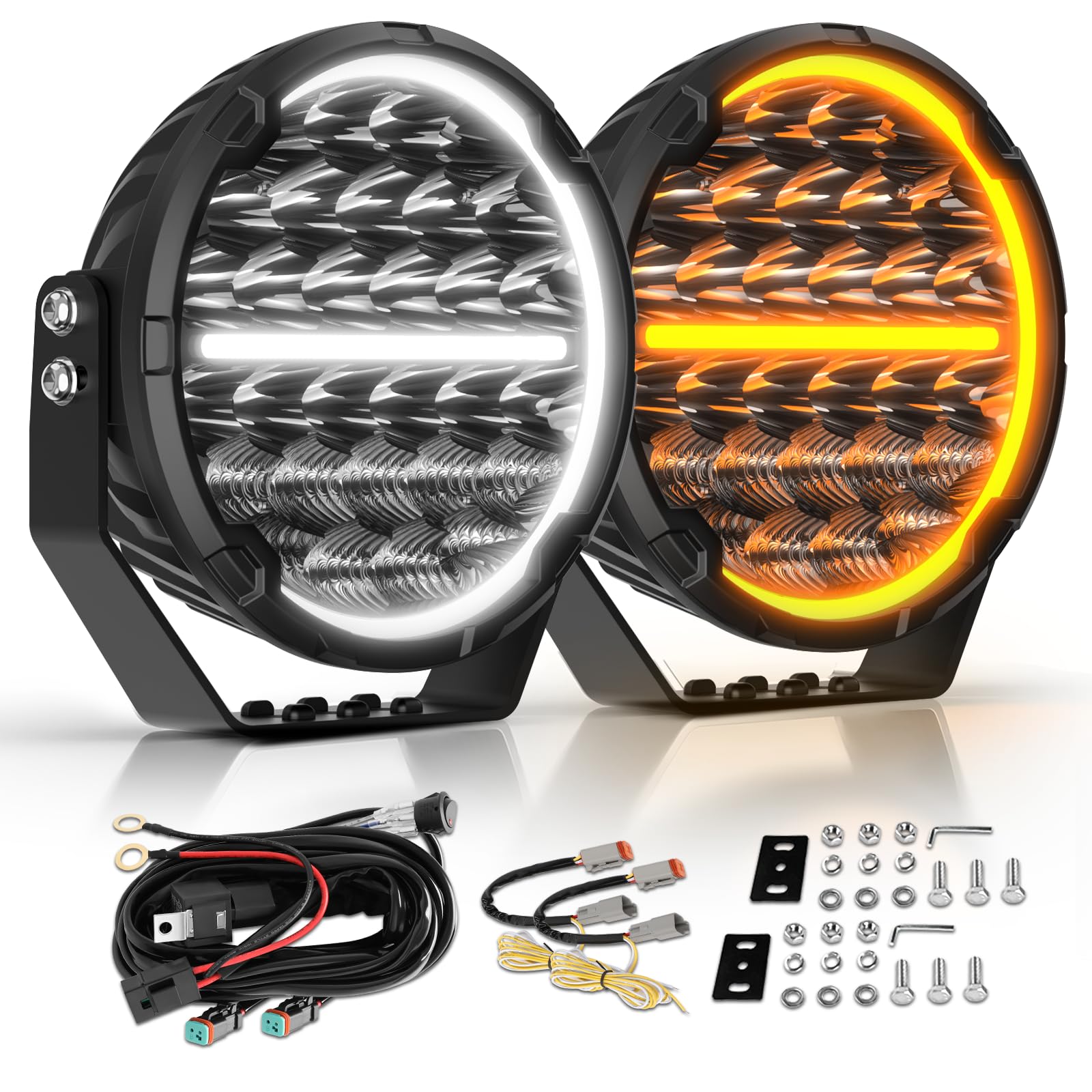 Amazon.com: 9 Inch LED Round Roof Driving Lights for Offroad with