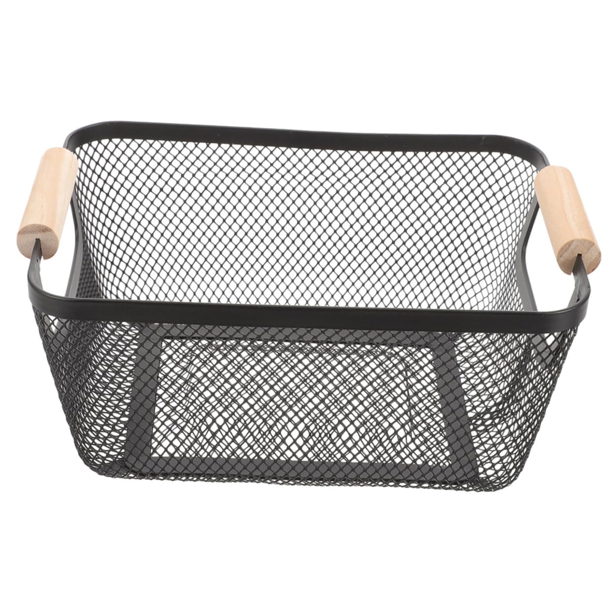 Uonlytech Cesta de Alambre Rectangular de Hierro y Madera para Baño