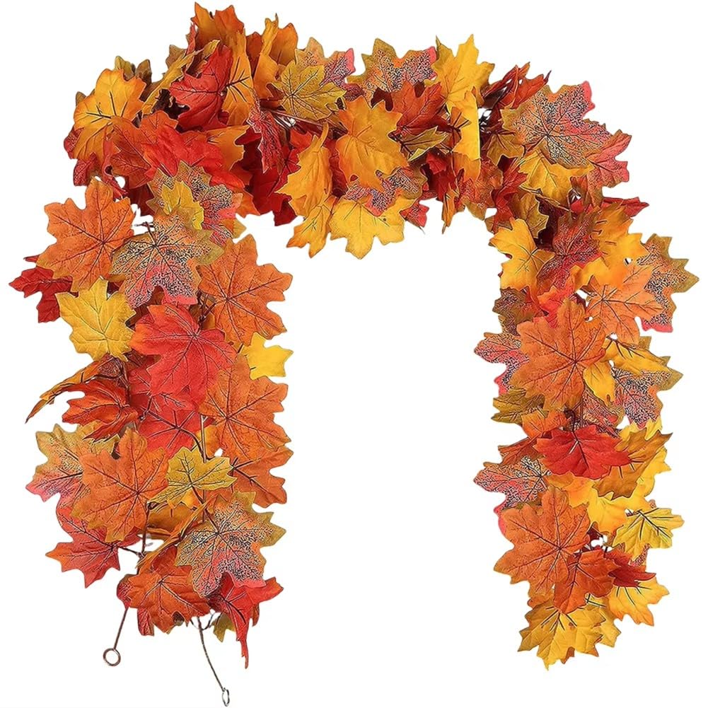 CTRLZS Artificial Maple Leaf Garland Autumn Wedding Decoration Leaves Thanksgiving Fireplace Decor A