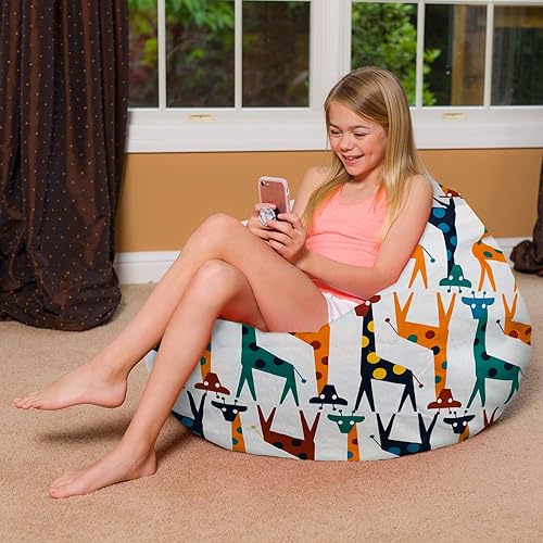 Miniatura 162 de Posh Beanbags - Sillón puff Lienzo Animales Bosque Critters,Lienzo Pájaros en Blanco,Lona Chevron Negro y Blanco,Tela para colorear lienzo - Mundo