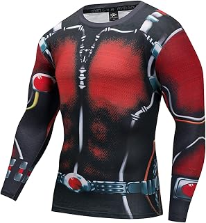 WIOSEN Superheros Ant-Man Compression Base Layer Shirt Mens Long Sleeves Top 3D Print Adults Thermal Sport Gym Cycling Tights Undershirt Clothing