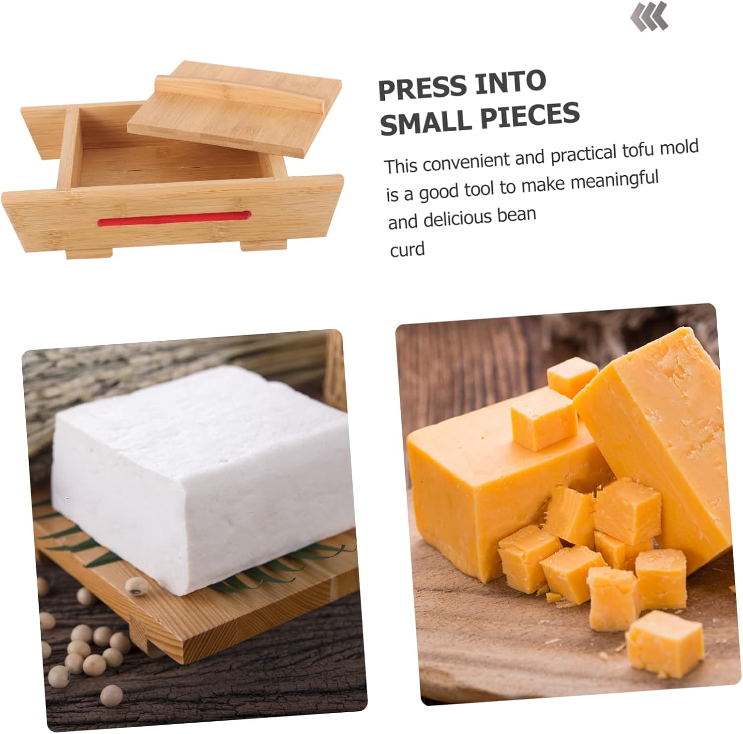 Luxshiny Wooden Tofu Press Mold for Homemade Tofu Making Kitchen Tool with Smooth Surface Easy to Use for Family and Restaurant Chefs