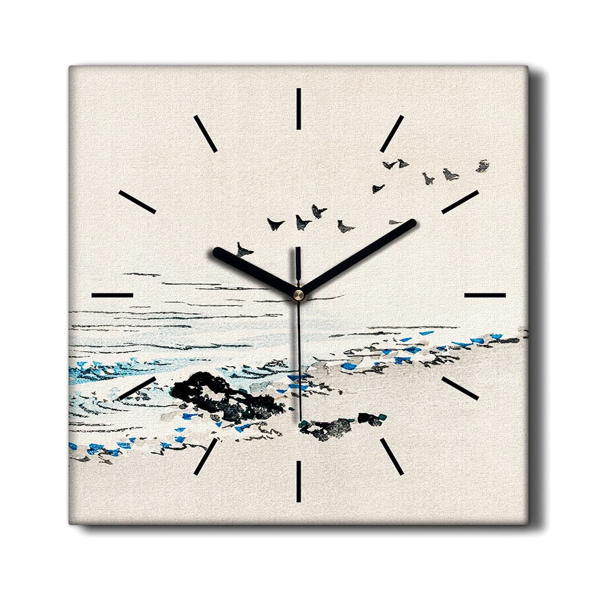 Horloge murale sans tic-tac 30x30cm horloge sur toile décoration de salon
