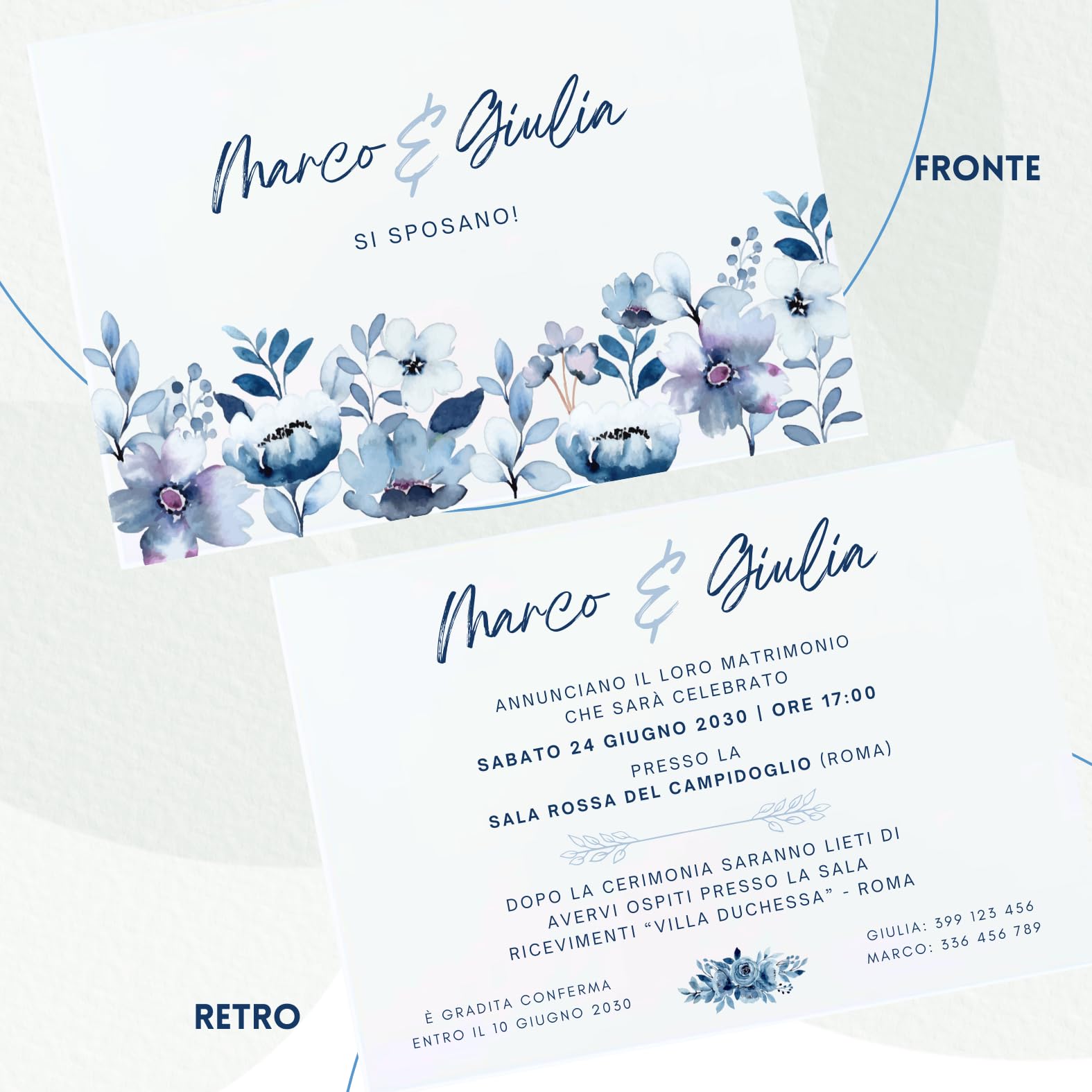 20 Pezzi Partecipazioni Matrimonio Nozze Personalizzate Moderne Eleganti con Stampa Inclusa ed Economiche con Busta, Inviti Personalizzati Vari Modelli a Tema (Modello 2)