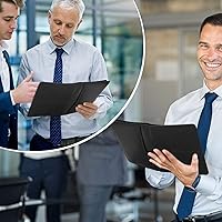 Vista 5 de Portafolio Junior Padfolio con bloc de escritura de 5 x 8, carpeta organizadora de negocios A5, estuche de combinación multifunción para Negro