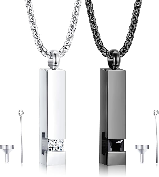 AllerPierce Collana Urna Cremazione A Cerchio Della Vita | Acciaio Inox | Gioiello Ricordo Per Ceneri, Capelli, Terra - 4