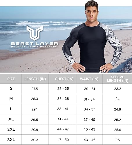 Miniatura 4 de HUGE SPORTS Serie Wildling  Camiseta de protección con protección UV, de secado rápido, con compresión