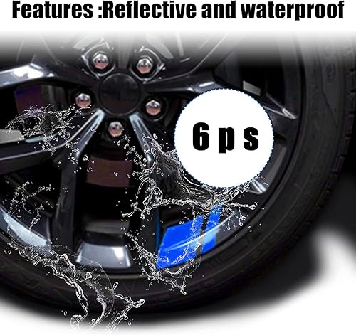 Miniatura 6 de gunhunt 6 calcomanías reflectantes para automóvil, calcomanías de rayas para llantas de rueda, calcomanías automotrices de rayas para ruedas de 18 a