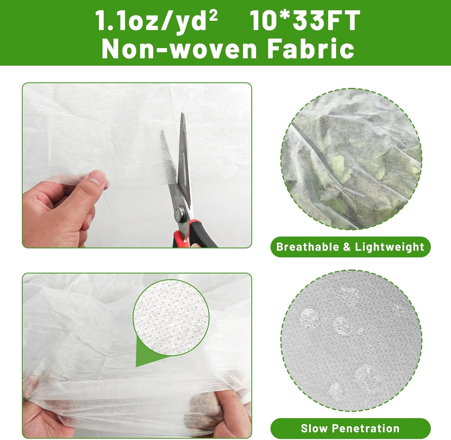 SnugNiture Plant Covers Freeze Protection, 10ft x 33ft 1.1oz/yd² Frost Cloth for Outdoor Plants, Floating Row Cover Frost Blanket for Winter Garden Vegetables Protection - Image 3