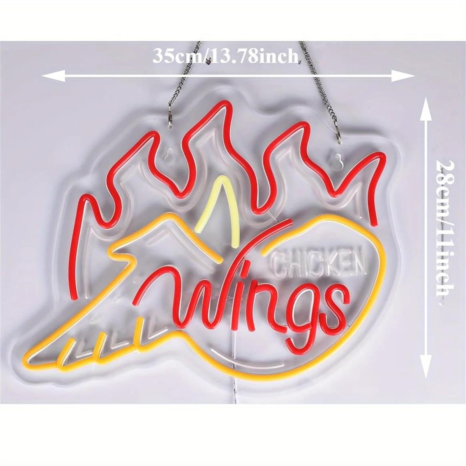 Letrero de neón de ala de Pollo con USB Personalizado Regulable para Colgar en la Pared decoración para Tienda alitas camión Comida rápida Bar Fiesta Restaurante luz de neón led