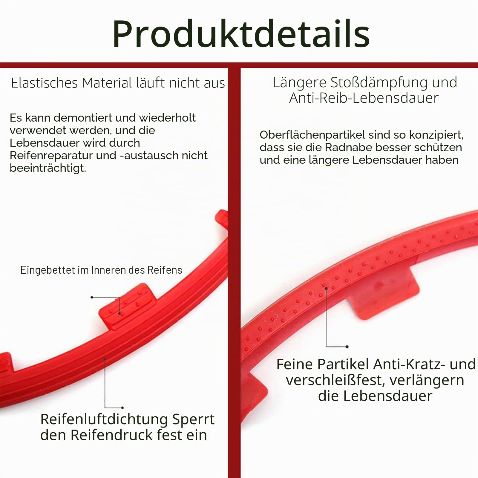 4-teiliger Felgenschutzring, Nabenschutzring (allgemein: 16–21 Zoll), Nylon | Kollisionsschutz, Kratzfest, Fällt Nicht Leicht Ab, 4 Farben Erhältlich, Autozubehör-Dekoration,17inch,Black