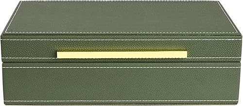 Miniatura 1 de Pequeña caja verde Shagreen decorativa de piel sintética, almacenamiento de recuerdos y memoria, cajas decorativas con tapas para decoración moderna