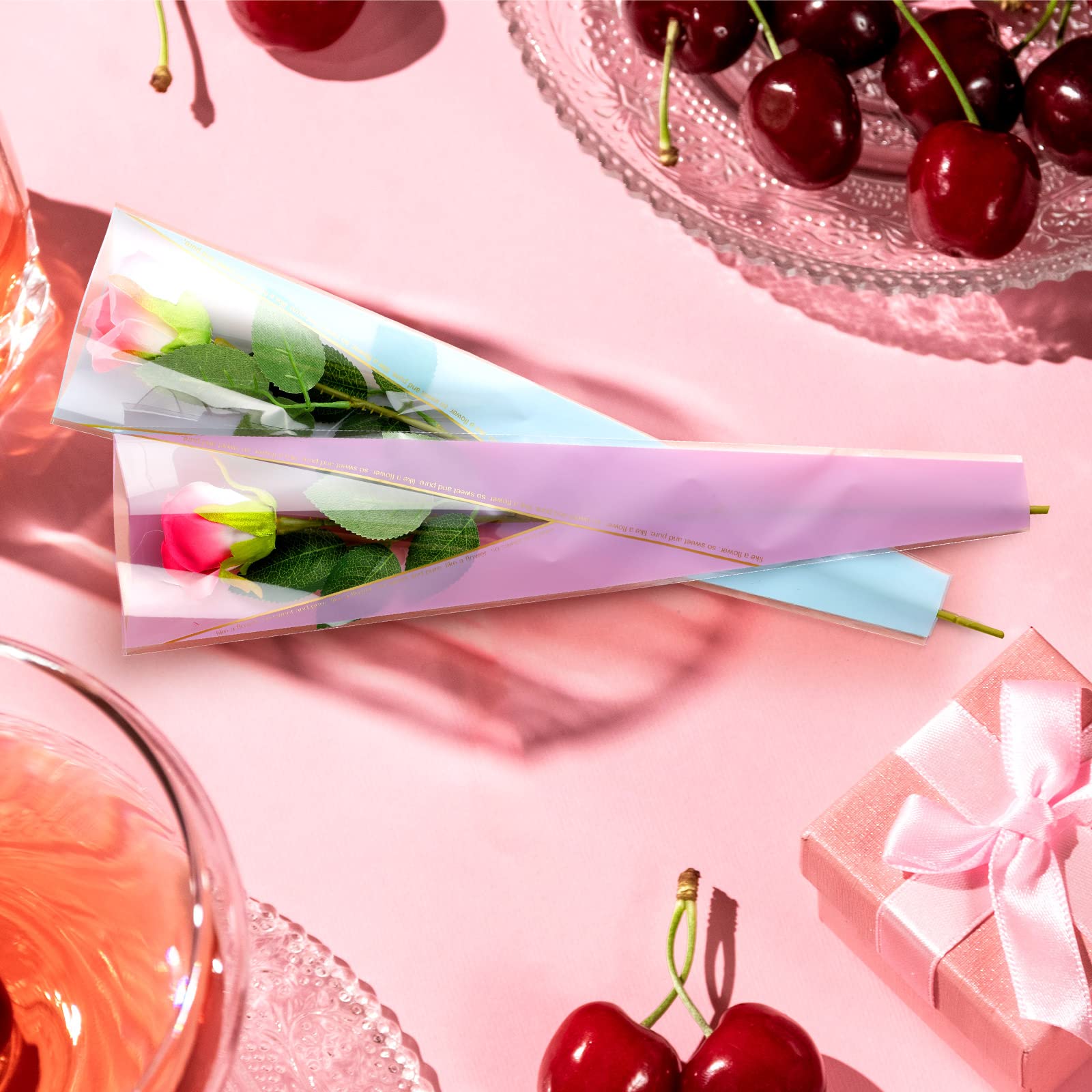 250 Pcs Flower Wrapping Paper Single Rose Sleeve Floral Bouquet Wrap