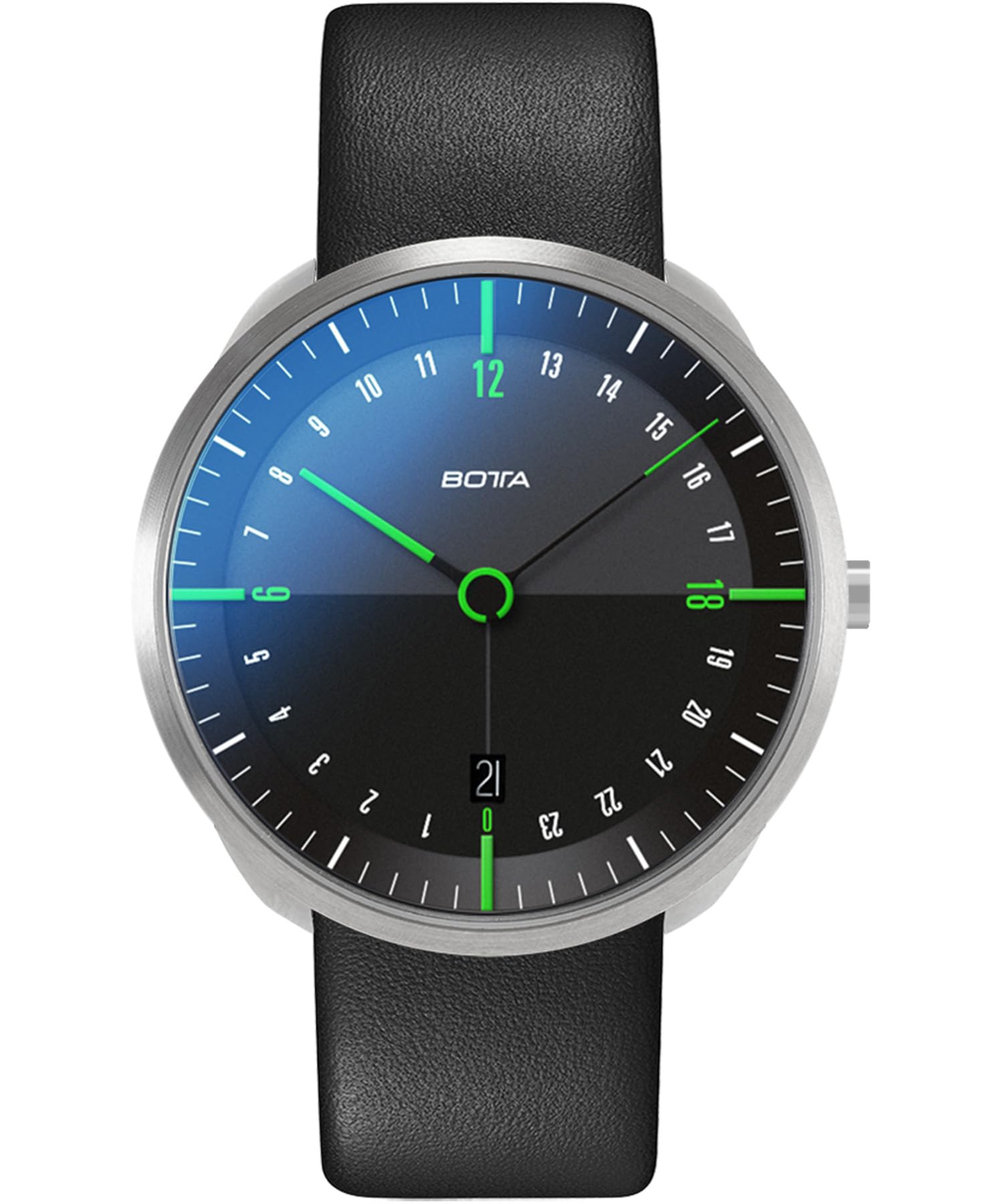 BOTTA TRES 24 Orologio Uomo 24h Quarzo Svizzero, Cassa In Titanio, Vetro Zaffiro, Cinturino Pelle