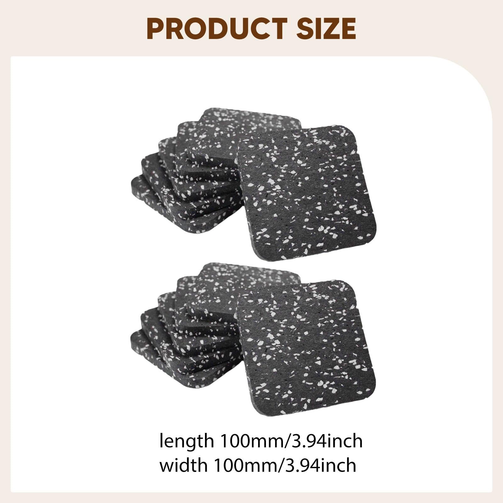 Amagogo 12 Pezzi Tappetini Tapis Roulant Tappetino Antivibrazione Tappetino Attrezzatura Fitness Antiscivolo Realizzato in Gomma per Assorbire Urti E Ridurre, in Bianco E Nero