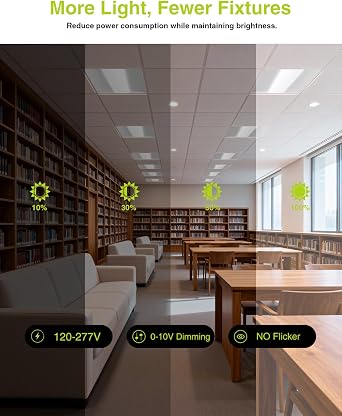 YXL 2x2 LED Troffer Light, 5CCT Selectable 3000K-6500K, Wattage Selectable 20W-40W, Up to 6000LM, Center Basket Drop Ceiling Light for Office, Commercial, 0-10V Dimmable, 120-277V, ETL Listed