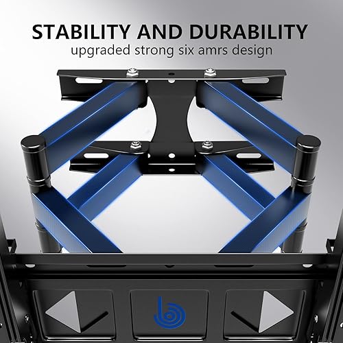 Miniatura 3 de Soporte de pared para TV de movimiento completo para televisores de 26 a 70 pulgadas de hasta 99 libras, soporte giratorio e inclinable con dos