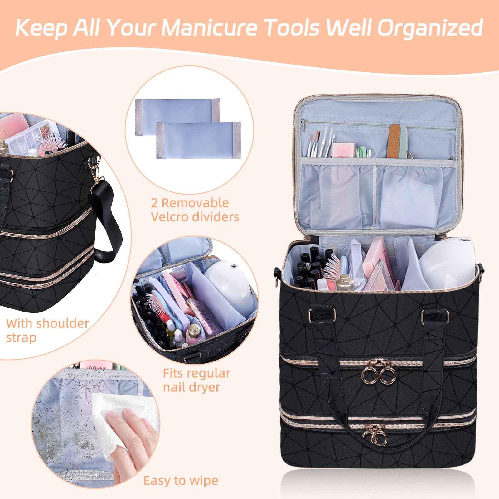 Organizer per smalto nero, 84 pezzi