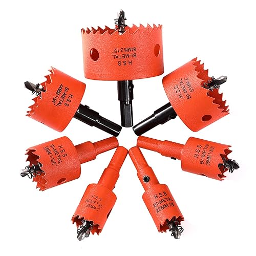 Miniatura 7 de Sierra perforadora de 1-14 pulgadas, sierra de agujero bimetálica con eje resistente, 1 broca, corte profundo de 1.1 pulgadas, cortador de
