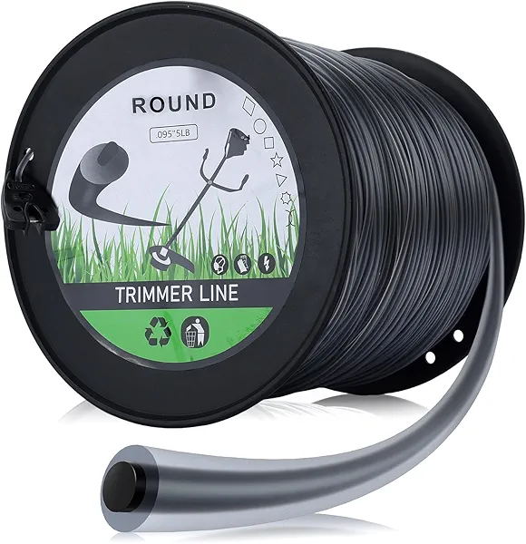 Hipa 5 Pound 095 Round Trimmer Line Heavy Duty 2.4 mm/.095" for Echo SRM225 SRM210 SRM230 Sthil FS38 FS55R FS80 FS85 Husquavarna 128ld 223l Troybilt TB22 Brushcutter Electric, Weed Eater String .095