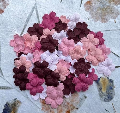 Miniatura 2 de DUONGJAIS BRAND Hecho a mano 100 piezas de papel de morera Sakura Cherry Flowers 1.181x1.181 in Scrapbooking boda DIY manualidades suministros