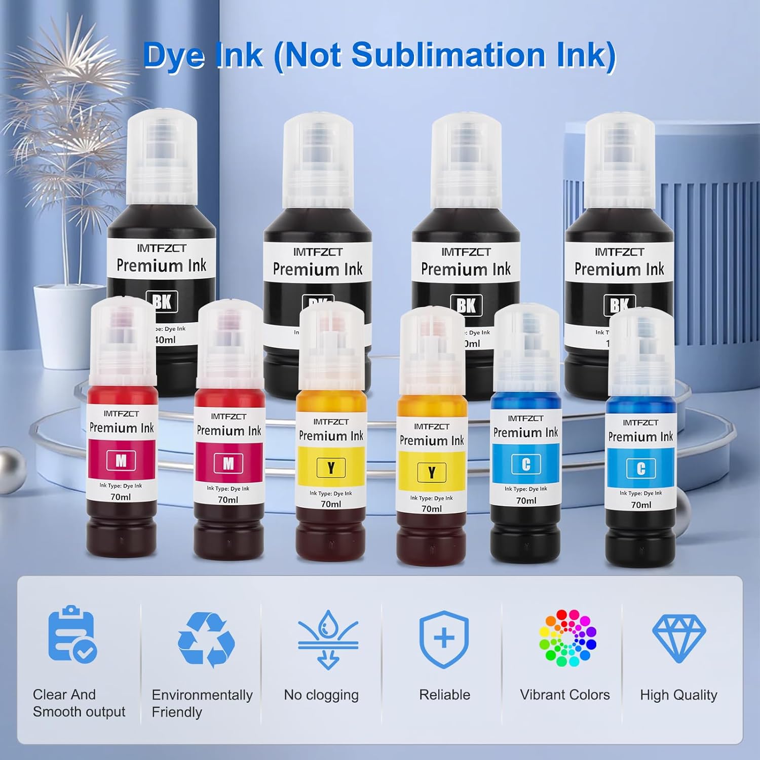 Replacement for Epson 502 Ink Refill Bottles for ET-3760 ET2760 ET2750 ET-4760 ET-2850 ET-15000 ST-4000 ST-2000 ET-3710 ET-3850 ET-3750 ET-4850 ET4750 ET2700 ST3000 ET3700 Printer(4BK 2C 2M 2Y)