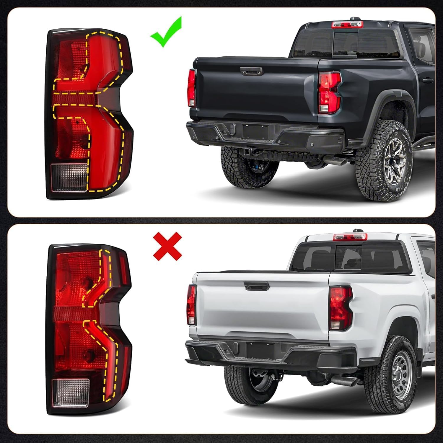 LED Taillight Compatible with Chevy Colorado 2023-2025 with parking light Right Passenger Side