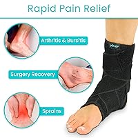 Vista 3 de Vive Tobillera – Soporte para fascitis plantar y manga de compresión de tobillo para alivio de tendinitis de Aquiles, envoltura de soporte