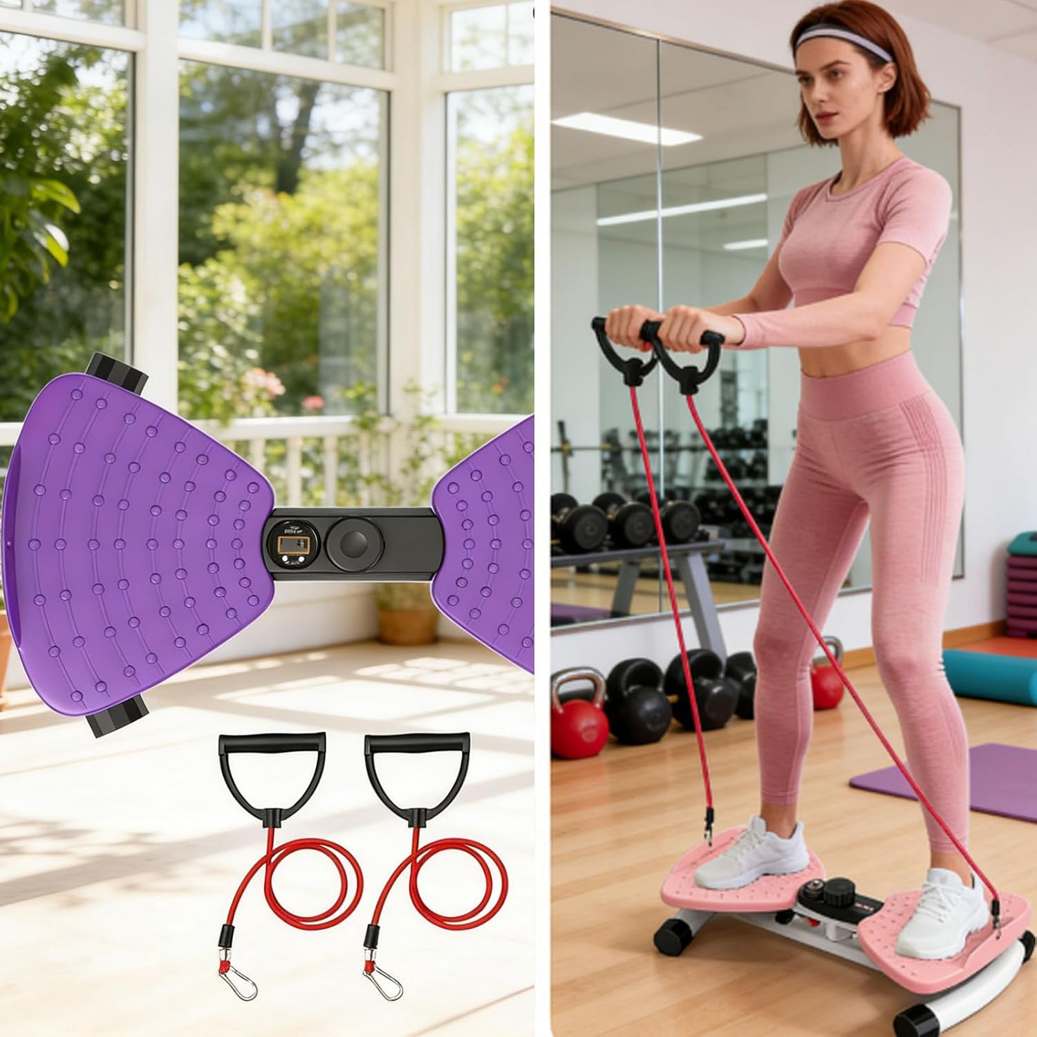 Ab Board Waist Twist Machine, Anti-Slip Ab Twist Board With Smart Led Digital Counter, 300 Lbs Capacity Noiseless Ab Twister Board With Resistance Bands, For Home Gym, Weight Loss & Toning