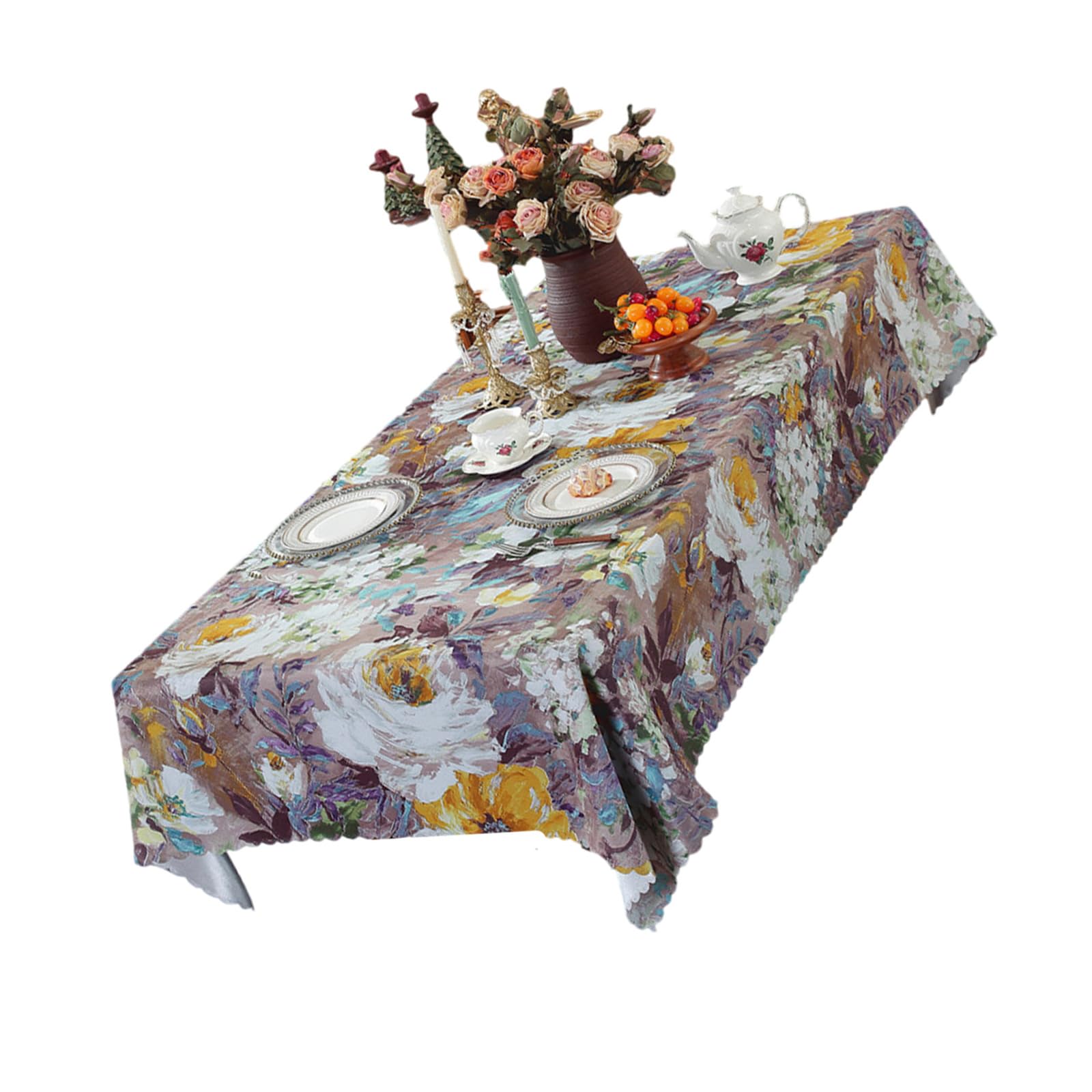 Kalttoy Purple Stylish Americans Art Table Cover Polyester Multipurpose Home Decoration Accessory Festival Banquets Table Cover