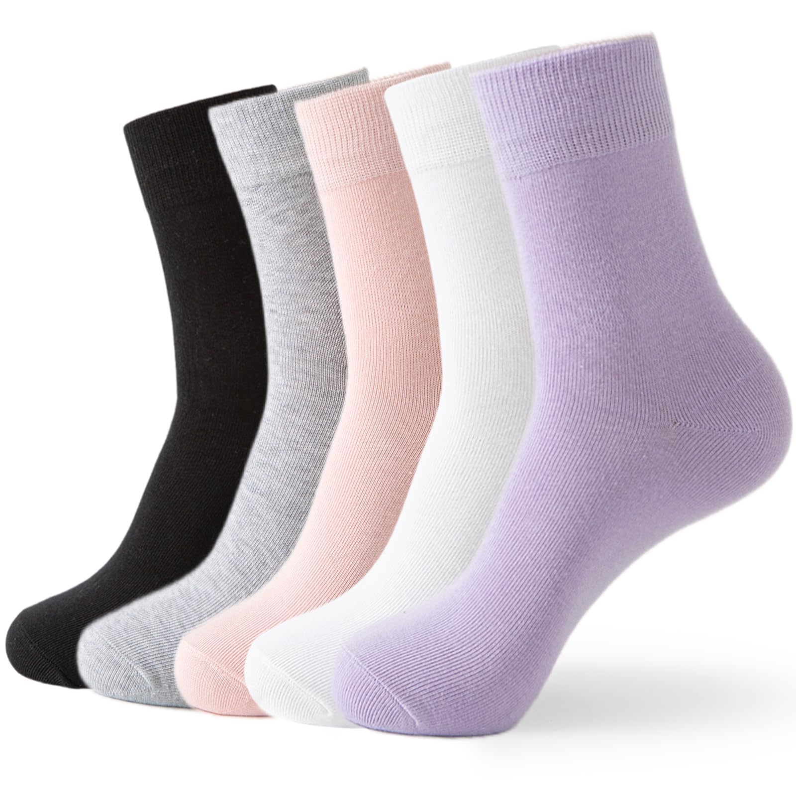 Wamicu 5 Paar Socken Herren Damen, Dünne Baumwolle Damensocken | Bequem und Atmungsaktiv mit Komfortbund Business Sportsocken, Größe 35-41