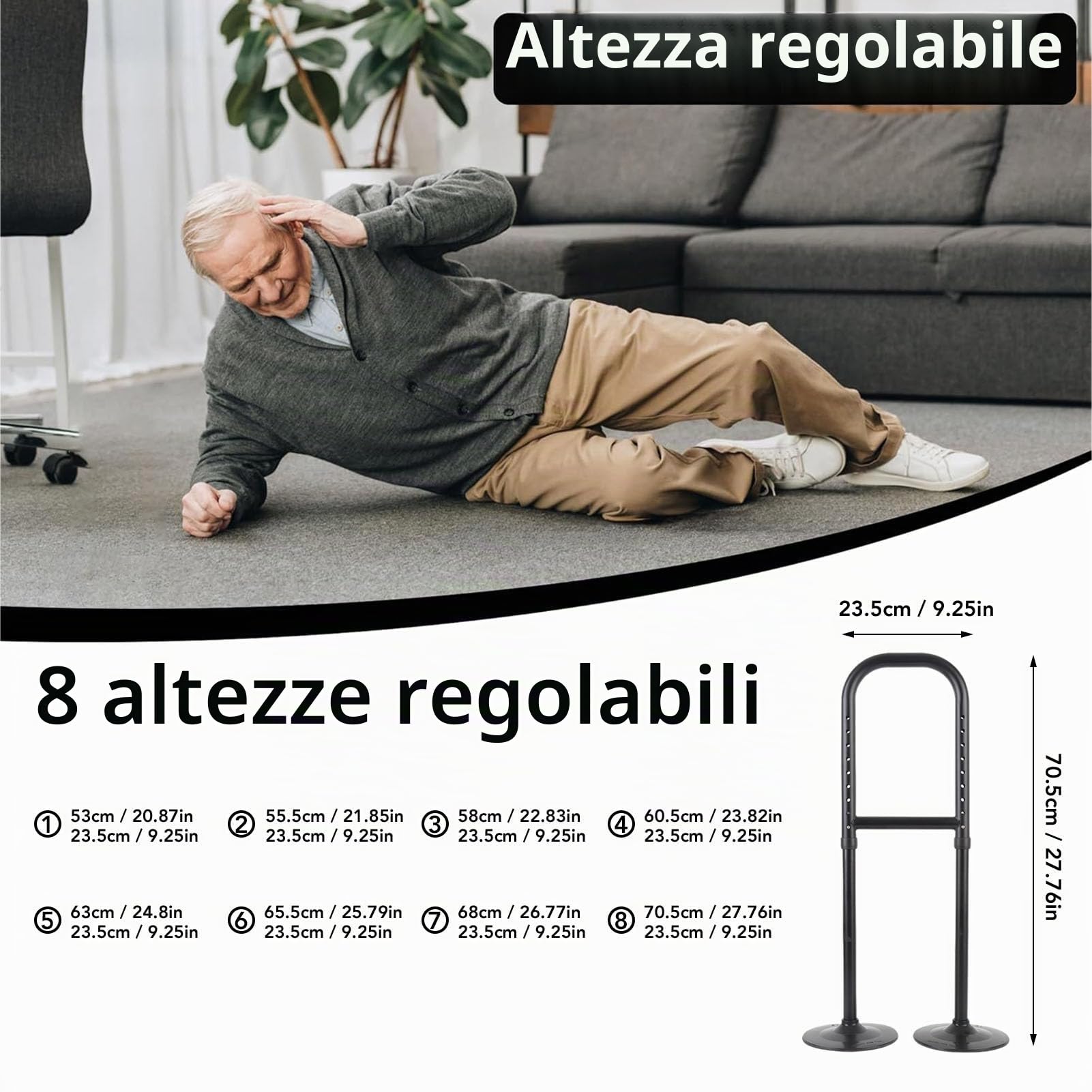 Dispositivi di Supporto, Strumenti di Aiuto per Anziani con Supporto Regolabile per Altezza, Facile Alzarsi Pavimento, Divano, e altro.