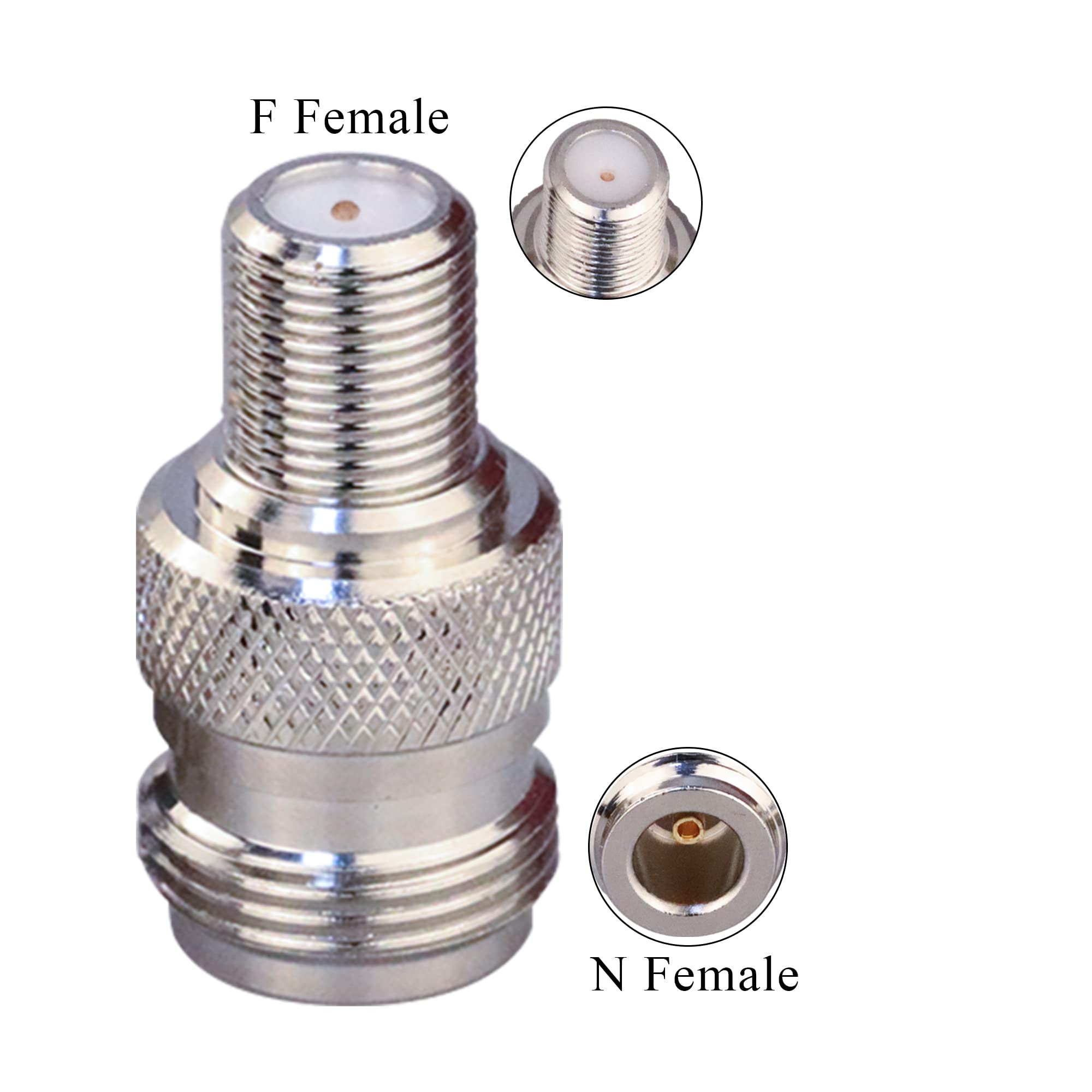 TUOLNK N Zu F Adapter – 2 Stück, 50 Ohm, Vernickelt, Für Koaxialkabel Bis 6 GHz