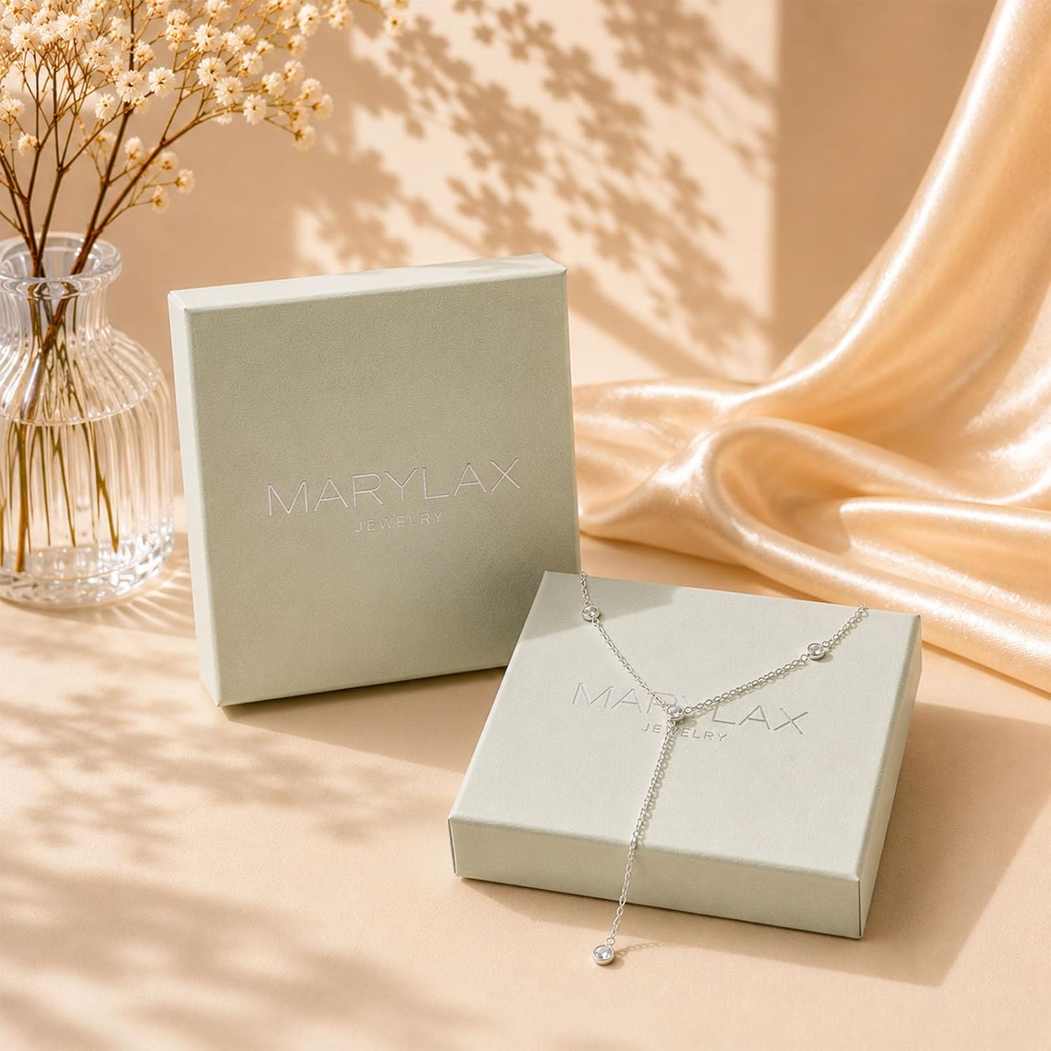Lariat Gold Necklace for Women, 14K Gold Plated Dainty Drop Y Necklace, Waterproof Non Tarnish Long Layered Beaded Chain Lariat Necklace Prom Jewelry Summer Vacation Gift for Her