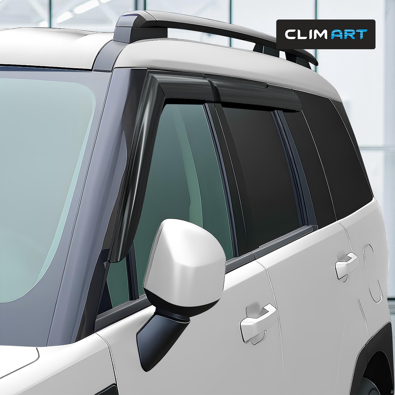 CLIM ART Incredibly Durable Rain Guards for Hyundai Santa Fe 2024-2026, Original Tape-on Window Deflectors, Vent Deflector, Window Visors, Car Accessories, 4 pcs. - 424038