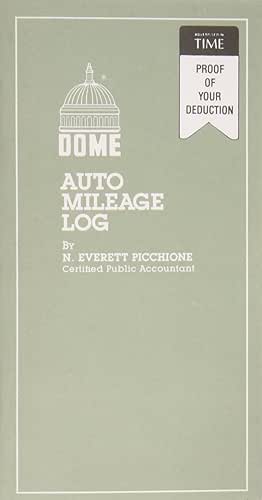 Dome(R) Auto Mileage Log, Card Stock Cover, 3 1/4in. x