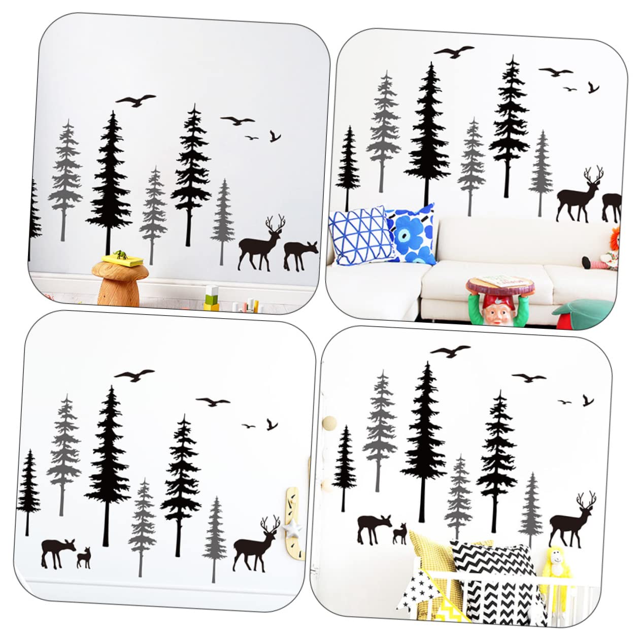 5 Pz adesivi murali rimovibili adesivi murali per soggiorno adesivo da parete renne stickers personalizzati adesivo parete bambini adesivo sfondo muro carta da parati pvc jojofuny