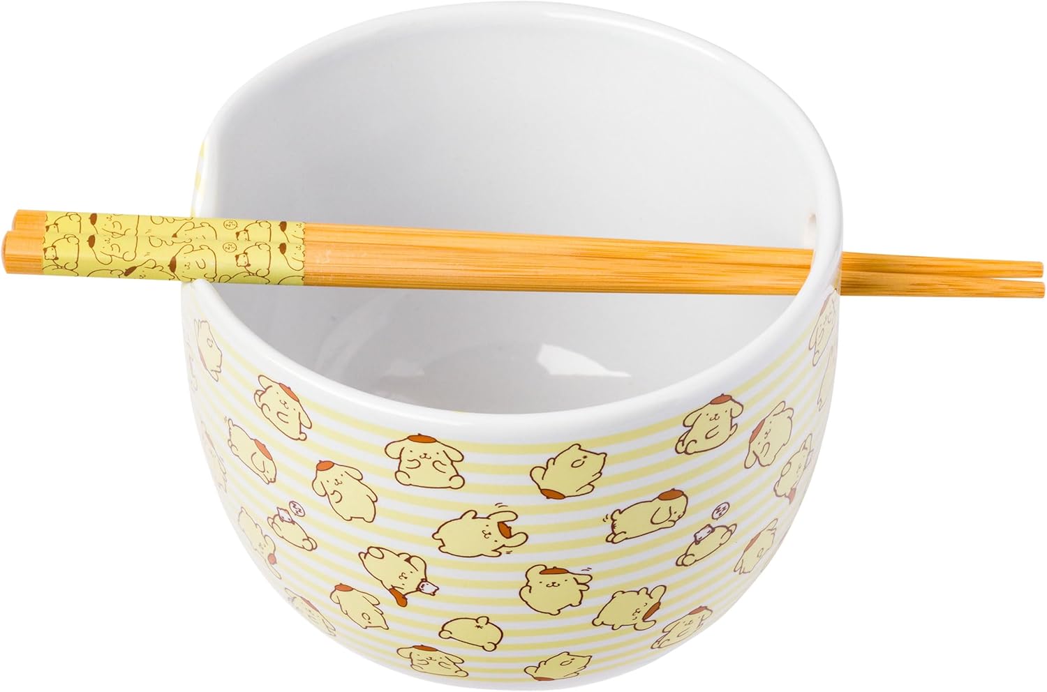 Cuenco Ramen Hello Kitty 20 Oz Y Palillos - Diseño Manzanas Y Canela, Apto Lavavajillas Y Microondas