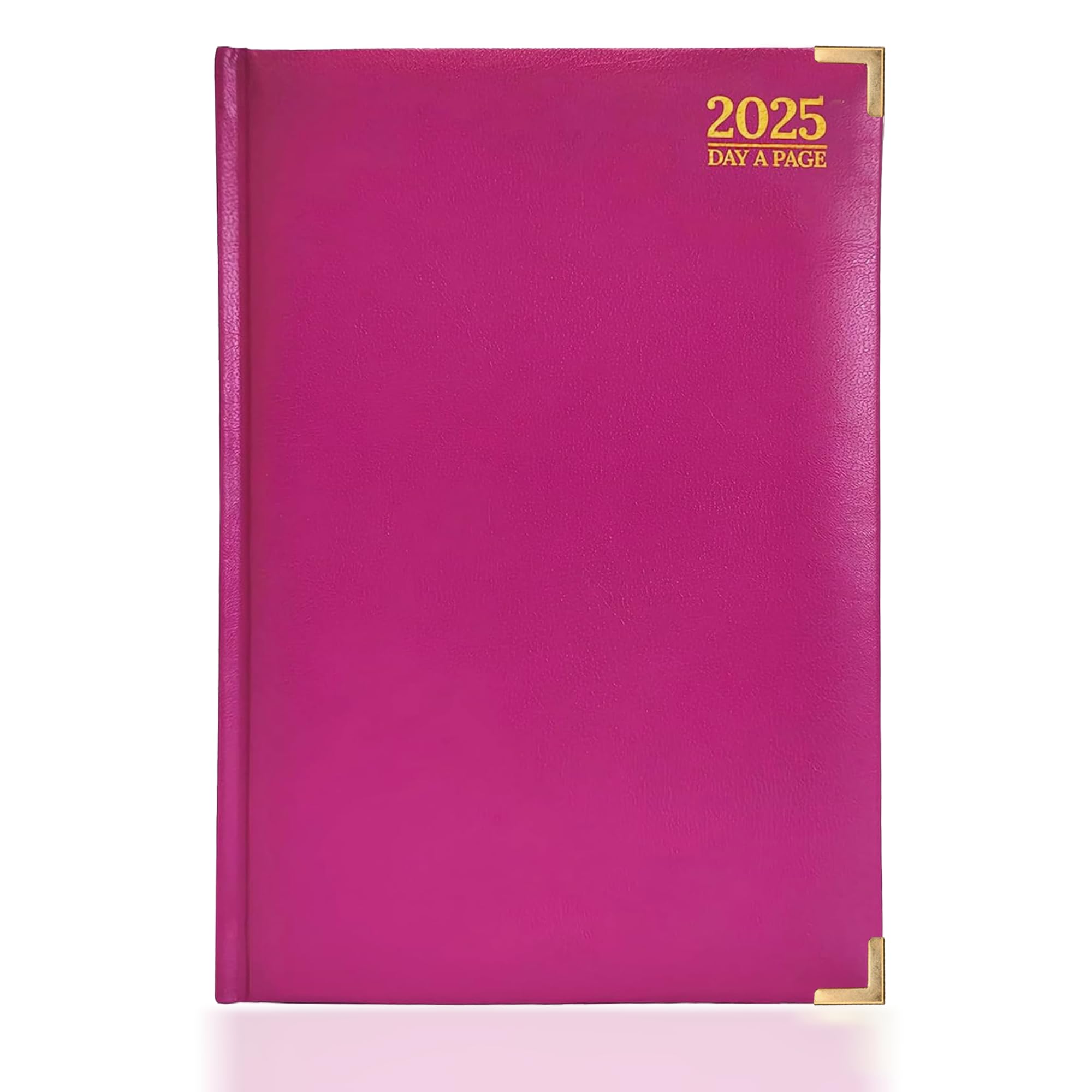 G4GADGET Agenda 2025, tamaño A4, día por página, color morado, tapa dura, agenda diaria con ranuras por hora, información completa y secciones de notas, elegante y duradera