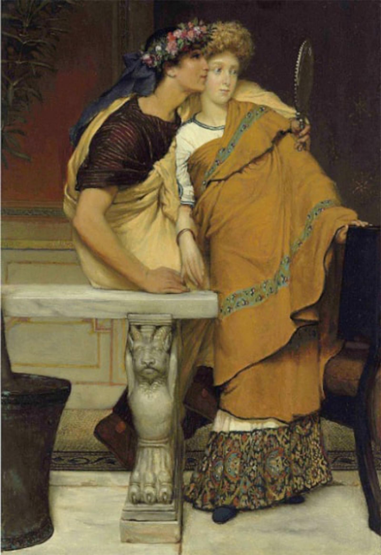 POSTERIIk Famous Modern Artwork Art Mural the Mirror by Lawrence Alma-tadema Oil Paintings Pictures for Home Decor 60x90cm