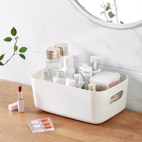 Miniatura 6 de Juego de 6 cubos de almacenamiento de plástico, 11.8 x 7.9 x 4.7 pulgadas, versátil organización y almacenamiento de despensa de cocina para